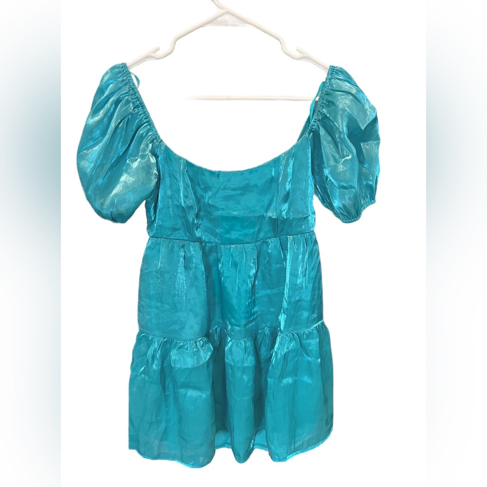 Iridescent Blue Mini Dress NWT